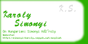 karoly simonyi business card